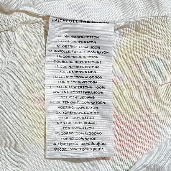 NWT Faithfull the Brand Loucetta Floral Print Midi Dress Sz. 12 White Yellow - Picture 9 of 15